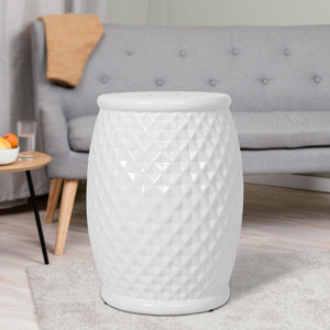 Wrought Studio™ 17.25"H Accent Stool Ceramic Garden Stool Drum Stool ...